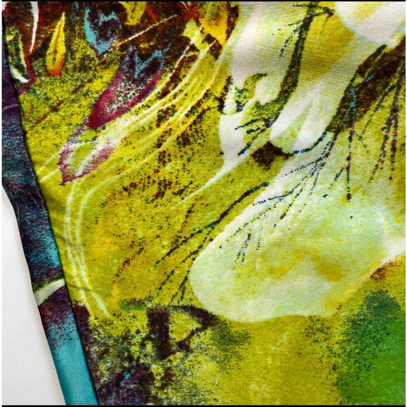 Natori Private Luxuries Blue Awai Charmeuse Kaftan Large Maxi Length‎ Oversized - Picture 15 of 16